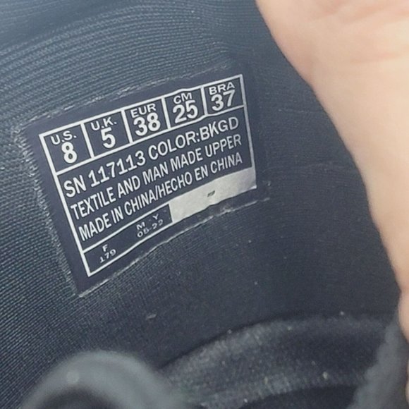 New Sz 8 Womens Comfy Shoes Skechers BOBS Sport B Flex Black Gold 117113 slip-on - Picture 6 of 6